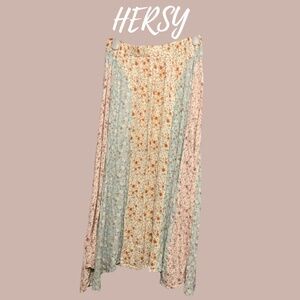 Hersy Boho Cottage Core Floral Maxi Skirt